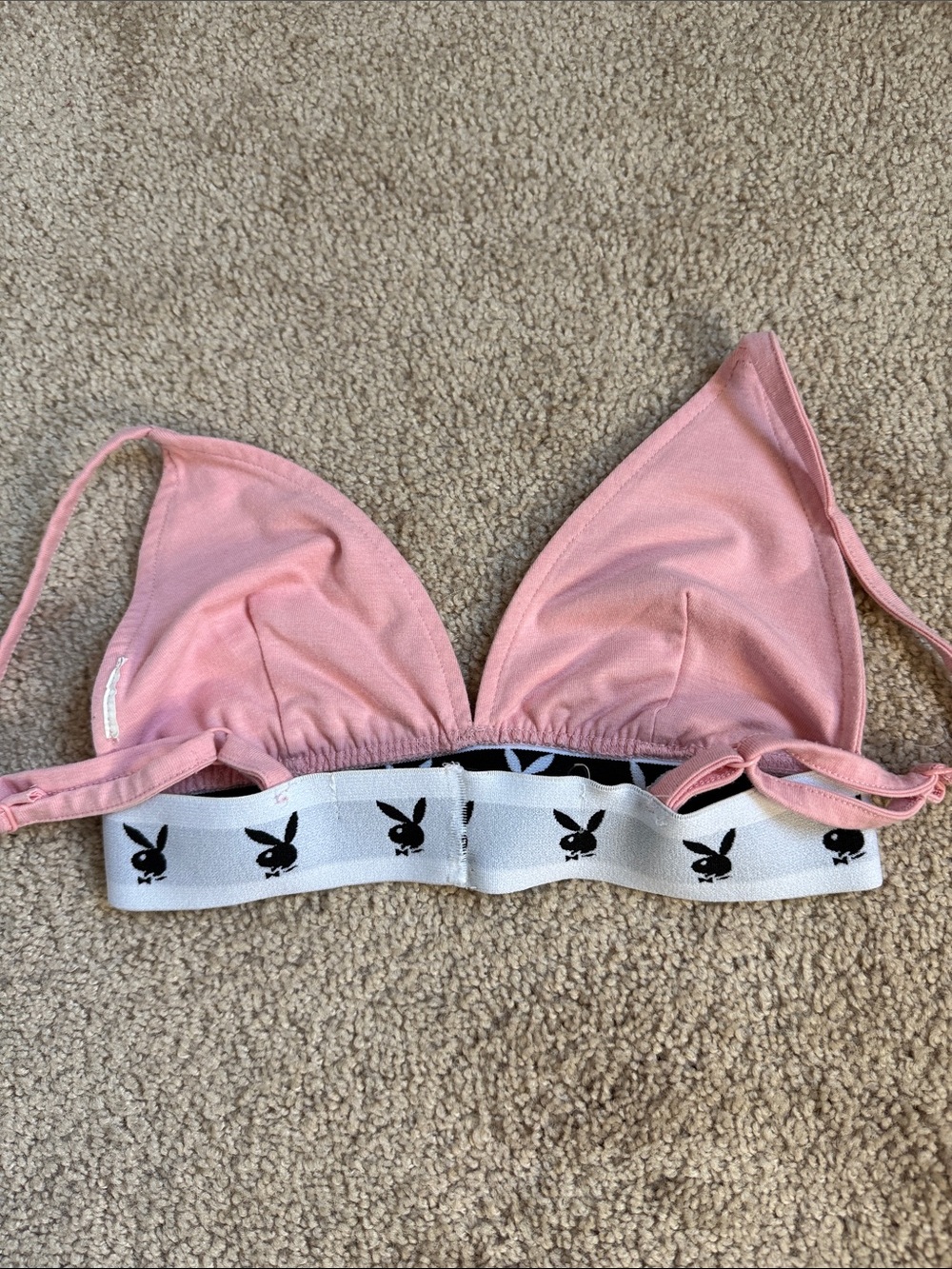 Playboy × Missguided Pink Bunny Taped Triangle Bralette. Size 0 - Picture 4 of 5